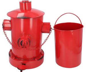 Hydrant de feu poubelle peut décorative rétro style industriel intérieur extérieur poubelle en fer avec seau pour jardin maison cuisine rouge