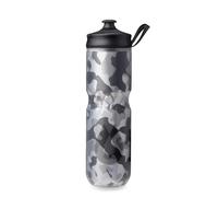 HydraPak Polar Sport Bouteille d'eau isotherme - Sans BPA, bouteille souple pour sport et vélo avec poignée (noir Contender, 700 ml)