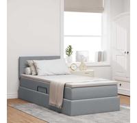 Hydraulique avec Rangement Moderne Lits Coffre 90x200 Gris | Lit avec Rangement et Matelas Gris clair 90 x 200 cm Moderne Hydraulique Coffre Sommier pour Chambre Studio