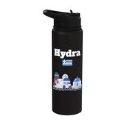 Hydre souvenir de voyage amant des îles grecques drapeau de la Grè Stainless Steel Insulated Water Bottle
