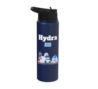 Hydre souvenir de voyage amant des îles grecques drapeau de la Grè Stainless Steel Insulated Water Bottle