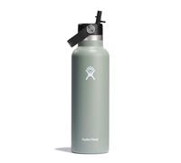 HYDRO FLASK - Gourde Isotherme 621 ml (21 oz) avec Bouchon Antifuite et Paille Intégrée - Bouteille Inox à Isolation sous vide - Ouverture Standard - Agave