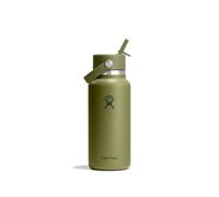 Hydro Flask - Wide Flex Straw Cap 946 ml (32 oz) Bottle | Acier inoxydable, paille étanche, lave-vaisselle - Froid 24 h - Wide Mouth, glaçons faciles - Palmer Green