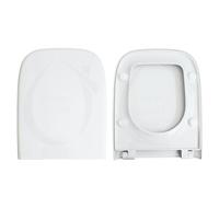 HYDRO HOME Abattant WC compatible avec S20 VITRA, plastique thermodurcissable enveloppant charnières réglables fixation par le haut, blanc fabriqué en Italie (fermeture amortie)