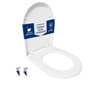 HYDRO HOME Abattant WC compatible Esedra Ideal Standard Soft Close pour trous aveugles, abattant WC thermodurcissable blanc, abattant enveloppant avec charnières réglables, rechange salle de bain