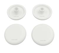 HYDRO HOME Tampons abattant WC, kit 4 ou 6 pièces, plastique ou caoutchouc, dimensions dans les images, installation facile DIY, fabrication italienne (Blanc, Rond/plastique)