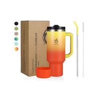 Hydro2Go tumbler avec paille - gobelet isotherme 1200 ml (Sun) - 10h chaud & 12h froid - lavable au lave-vaisselle, sans BPA, idéal en voyage