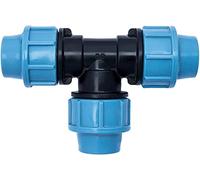 HYDROBIL Raccord de Plomberie MDPE pour Tuyaux d'Eau, Raccord en T 20mm x 20mm x 20mm, pour Tuyau MDPE en Plastique, 16 Bar, Température Max. 45°C, Raccords à Compression