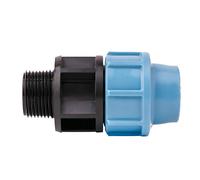 HYDROBIL Raccords de plomberie pour tuyau d'eau, 20 mm femelle x 1/2" BSP mâle, tuyau en plastique MDPE, 16 bar, température max. 45 °C, raccords MDPE, connecteur de robinet extérieur, connecteur de