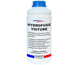 Hydrofuge Toiture - Codeve Bois - 1L - Intérieur/extérieur - Pour Toiture En Tuile, Ardoise, Terre Cuite, Béton, Fibrociment, Lauze.