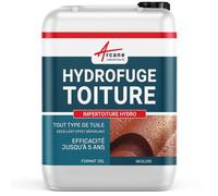 Hydrofuge Toiture Incolore, Tuiles, Béton, Pierre 20 L (jusqu'à 100 m²) | Imperméabilise, Traitement Hydrofuge, Protège des Taches, Toitures, Béton, Pierre et Supports Poreux - Arcane Industries