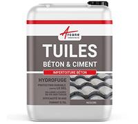 Hydrofuge Toiture Imperméabilisant Tuile Béton, Incolore 0.75 L | Traitement Hydrofuge Incolore, Imperméabilise Tuiles Béton et Ciment, Protège du Gel et des Mousses - Arcane Industries
