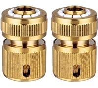 Hydrogarden 2 Pièce Raccords Rapide Tuyau d'arrosage en Laiton, Rapide Raccord Connecteurs pour Tuyau d’arrosage dans Le Jardin 1/2" Quick Connectors