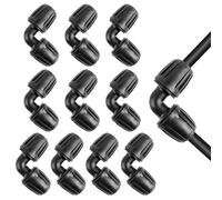 Hydrogarden Adaptateur Coude d'Irrigation Goutte - 10 Pièces 16mm Raccord Tuyau Arrosage en PE Connecteur Barbelé Goutte Joint Coudes Accessoires Agricole Serrage Tuyaux pour Jardin,Pelouse,Ferme