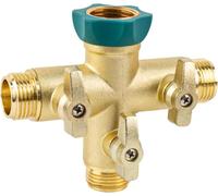 Hydrogarden Distributeur d'eau 3 Voies en métal 3/4” avec Robinet d'arrêt pour régler et Fermer, raccordement d'eau pour Jardin, débit élevé pour Machine à Laver