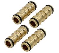 Hydrogarden Double connecteur pour Tuyau d'arrosage - Raccord d'accouplement en Plastique - Coupleur de tuyaux d'arrosage Jaune - Connecteur de tuyaux 13 mm