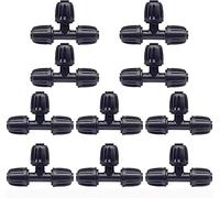 Hydrogarden Lot de 10 raccords en T 1/2" Micro Drip System - Raccord pour tuyau de raccordement de 13 mm - Raccord en T - Arrosage automatique - Réutilisable