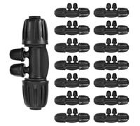 Hydrogarden Lot de 15 raccords de tuyau en T 1/2" - Raccord en T - Réducteur de tuyau de jardin - Avec ardillon - Pour système d'irrigation de jardin (4 voies)