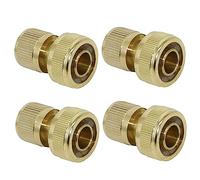 Hydrogarden Raccord d'Arrosage 19 mm (3/4") en Laiton, Rapide Raccord Connecteurs pour Tuyau d’arrosage dans Le Jardin(4PACK)