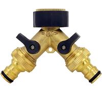 Hydrogarden Raccord Y pour Tuyau d' arrivée d'eau (à 2 Voies pour tuyaux d'admission, 26,9 mm (3/4") en Laiton, collecteur en Y),Compatible avec Le système de connecteur de Tuyau d'arrosage 1/2 Pouce