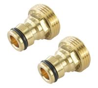 Hydrogarden Tuyau d'arrosage connecteur Rapide 1 Pouce en Laiton Filetage mâle Tuyau buse Adaptateur de Connexion Rapide (Lot de 2)