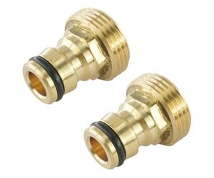 Hydrogarden Tuyau d'arrosage connecteur Rapide 1 Pouce en Laiton Filetage mâle Tuyau buse Adaptateur de Connexion Rapide (Lot de 2)