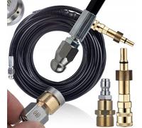 HydroJet Pro Max 20M – Tuyau de vidange M22 + adaptateur 1/4" | Bosch Ancien modèle AR Black&Decker Makita Stanley Ryobi Interskol MacAllister | 2 buses | Rotative et 3+1