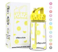 HydroKids Bouteille d'eau avec paille - Bouteilles d'eau sans BPA pour enfants pour l'école, les voyages, le sport - Gourde hermétique pour enfants, filles, garçons, enfants