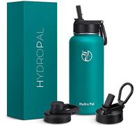 HydroPal - Bouteille d'eau en acier inoxydable 500ml/750ml/1L, bouteille isotherme avec paille et bec verseur, gourde en acier inoxydable pour le gymnase, le sport, le voyage, thermos d'eau