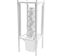 Hydroponie Tour de culture verticale - Kit de culture - 6 niveaux - 30 trous de plantation - Avec indicateur de niveau d'eau - 39 × 39 × 97 cm - Blanc