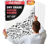 Hygloss Lot de 100 feuilles de papier blanc effaçable à sec - 55,9 x 71,1 cm - Papier épais pour la maison, l'école, la salle de classe, le bureau, l'art des enfants, les menus, les listes