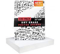 Hygloss Lot de 100 feuilles de papier blanc effaçable à sec de taille moyenne de 27,9 x 35,6 cm - Papier épais pour la maison, l'école, la salle de classe, le bureau, l'art des enfants, les menus, les