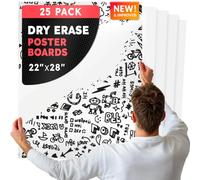Hygloss Lot de 25 feuilles de papier blanc effaçable à sec de 55,9 x 71,1 cm - Papier épais pour la maison, l'école, la salle de classe, le bureau, l'art des enfants, les menus, les listes