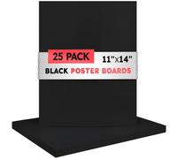 Hygloss Lot de 25 panneaux d'affichage vierges de taille moyenne de 27,9 x 35,6 cm - Épaisseur de 10 points - Noir - Pour projets, présentations, affichages, panneaux, travaux manuels