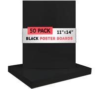 Hygloss Lot de 50 panneaux d'affichage vierges de taille moyenne de 27,9 x 35,6 cm - Épaisseur de 10 points - Noir - Pour projets, présentations, affichages, panneaux, travaux manuels