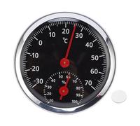 Hygromètre de Thermomètre Mécanique pour la Voiture et L'intérieur - Pas de Batterie, Compteur d'humidité Analogique Haute Précision avec Support Mural, Cadran en Aluminium,