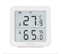 Hygromètre électronique LogiLink SC0116 affichage numérique carré intérieur blanc alimentation 3x AA 4,5V