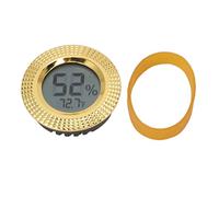 Hygromètre numérique à insert rond, compteur électronique de température et d'humidité de haute précision, hygromètre thermomètre intégré avec cadre en métal doré pour boîte à