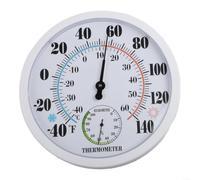 Hygromètre Rond pour dial Métal et ABS pour Maison Jardin Hygromètre(White) | Double mesure température et humidité, pour cadran analogique clair, lecture rapide des conditions ambiantes