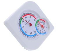 Hygromètre Thermomètre Blanc en Plastique à Cadran Clair | Lecture Facile sans Installation, Design Classique, Pose sur Table, pour Chambre, Bureau, Terrarium ou Bocal