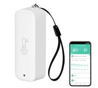 Hygromètre/Thermomètre intelligent : humidificateur et thermomètre étanche avec notifications d'application, capteur auto-magnétique et Wi-Fi, pour l'intérieur, compatible avec Alexa, lot de 1