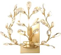 HYJAUSXB Applique Murale d'intérieur pour Chambre ou Couloir, en Cristal, Motif Branche de Fleur, Lampe Moderne Noire et dorée pour Salon.