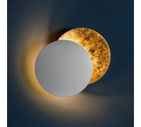 HYJAUSXB Applique Murale Lune créative d'intérieur, rotative à 360°, Effet éclipse, Blanc Chaud 3000K - Lampe LED Ronde Moderne pour Couloir, entrée, Chambre, Salon (Noir, 20 cm) (Cuivre Antique)