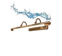 HYJAUSXB Applique Murale rétro LED pour Miroir de Salle de Bain, en Laiton Blanc Vintage, étanche, éclairage de Maquillage réglable, 52 cm / 9 W