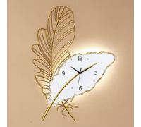 HYJAUSXB Horloge Murale avec Lampe intégrée - Réglage de l'éclairage à 3 Vitesses, Objet décoratif de Style Nordique pour Une Ambiance raffinée.