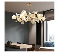 HYJAUSXB Lustre de Plafond Moderne à Branches pour Salon, Salle à Manger, Lustre à LED en Forme de Feuille de Ginkgo (Blanc Chaud, D85 cm, 15 têtes)