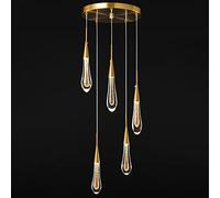 HYJAUSXB Plafonnier LED Moderne doré à intensité Variable pour Cuisine, avec Pendentif en Cristal en Forme de Larme, pour îlot, Chambre, Couloir, entrée 3