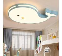 HYJAUSXB Plafonnier Lustre LED Moderne Dimmable avec Télécommande Éclairage Intérieur Forme Dauphin Lampe Suspendue Garçon Fille Chambre d'enfant Salle à Manger Pendentif Salon BL