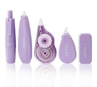 Hyleara Lot de 5 rouleaux correcteurs, mini souris blanches, ruban correcteur, pour fournitures scolaires, esthétiques, mini pour étudiants, bureau, maison (violet)