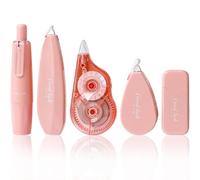 Hyleara Lot de 5 rouleaux correcteurs, mini souris blanches, ruban correcteur, pour fournitures scolaires, esthétiques, mini pour étudiants, bureau, maison (rose)